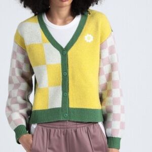 ⚡️Vans Oversized Floral Cardigan Cardigan Yellow